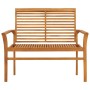 Banco de jardín madera maciza teca con cojín rojo tinto 112 cm de , Bancos de jardín - Ref: Foro24-3062658, Precio: 157,59 €,...