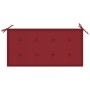 Banco de jardín madera maciza teca con cojín rojo tinto 112 cm de , Bancos de jardín - Ref: Foro24-3062658, Precio: 157,59 €,...