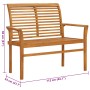 Banco de jardín madera maciza teca con cojín rojo tinto 112 cm de , Bancos de jardín - Ref: Foro24-3062658, Precio: 157,59 €,...