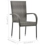 Juego de comedor para jardín 5 piezas gris de vidaXL, Conjuntos de jardín - Ref: Foro24-3067694, Precio: 301,47 €, Descuento: %