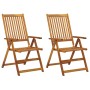 Sillas de jardín reclinables 2 uds madera maciza acacia cojines de , Sillas de jardín - Ref: Foro24-3064065, Precio: 179,77 €...