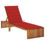 Tumbona con cojín madera maciza de acacia de , Tumbonas - Ref: Foro24-3064155, Precio: 239,71 €, Descuento: %