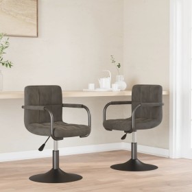 Sillas de comedor giratorias 2 unidades terciopelo gris oscuro de , Sillas de comedor - Ref: Foro24-334618, Precio: 131,77 €,...