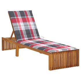 Tumbona con cojín madera maciza de acacia de , Tumbonas - Ref: Foro24-3064162, Precio: 239,93 €, Descuento: %