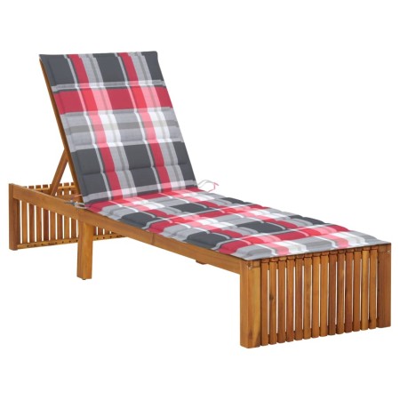Tumbona con cojín madera maciza de acacia de , Tumbonas - Ref: Foro24-3064162, Precio: 239,93 €, Descuento: %
