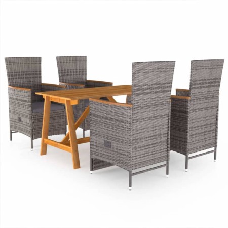 Juego de comedor para jardín de 5 piezas gris de , Conjuntos de jardín - Ref: Foro24-3068761, Precio: 643,39 €, Descuento: %