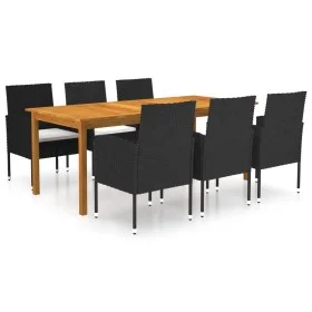 Juego de comedor para jardín de 7 piezas negro de vidaXL, Conjuntos de jardín - Ref: Foro24-3067926, Precio: 474,51 €, Descue...