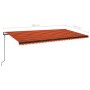 Toldo automático LED sensor de viento naranja marrón 600x350 cm de , Toldos - Ref: Foro24-3069255, Precio: 1,00 €, Descuento: %