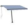 Toldo automático LED sensor de viento azul y blanco 350x250 cm de , Toldos - Ref: Foro24-3069731, Precio: 623,60 €, Descuento: %