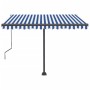 Toldo automático LED sensor de viento azul y blanco 350x250 cm de , Toldos - Ref: Foro24-3069731, Precio: 623,60 €, Descuento: %