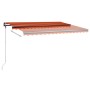 Toldo manual retráctil con LED naranja y marrón 450x300 cm de , Toldos - Ref: Foro24-3069765, Precio: 534,51 €, Descuento: %