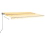 Toldo de pie automático amarillo y blanco 500x350 cm de , Toldos - Ref: Foro24-3069868, Precio: 682,90 €, Descuento: %