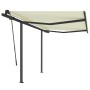 Toldo automático retráctil con postes color crema 3,5x2,5 m de , Toldos - Ref: Foro24-3070127, Precio: 493,22 €, Descuento: %