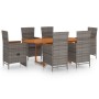 Juego de comedor de jardín 7 piezas ratán sintético gris de , Conjuntos de jardín - Ref: Foro24-3070770, Precio: 1,00 €, Desc...