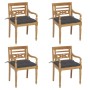 Sillas Batavia 4 unidades madera maciza de teca con cojines de , Sillas de jardín - Ref: Foro24-3073310, Precio: 501,18 €, De...