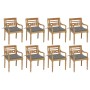 Sillas Batavia 8 unidades madera maciza de teca con cojines de , Sillas de jardín - Ref: Foro24-3073365, Precio: 1,00 €, Desc...