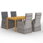 Juego de comedor para jardín 5 piezas gris de vidaXL, Conjuntos de jardín - Ref: Foro24-3067810, Precio: 821,11 €, Descuento: %