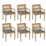 Sillas Batavia 6 unidades madera maciza de teca con cojines de , Sillas de jardín - Ref: Foro24-3073338, Precio: 759,73 €, De...