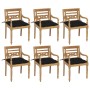 Sillas Batavia 6 unidades madera maciza de teca con cojines de , Sillas de jardín - Ref: Foro24-3073344, Precio: 760,73 €, De...