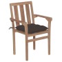 Sillas de jardín apilables 4 uds madera maciza teca con cojines de , Sillas de jardín - Ref: Foro24-3073402, Precio: 507,97 €...