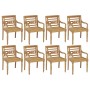 Sillas Batavia 8 unidades madera maciza de teca con cojines de , Sillas de jardín - Ref: Foro24-3073371, Precio: 1,00 €, Desc...