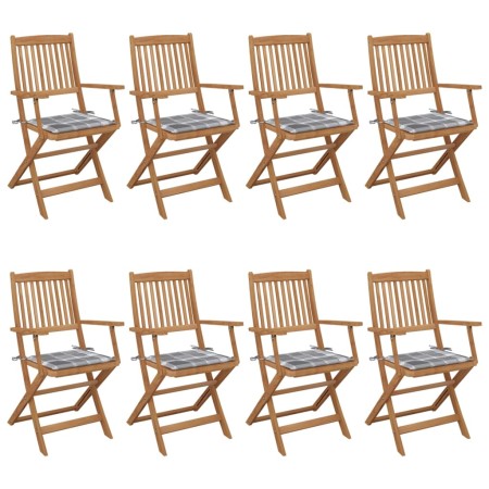 Sillas de jardín plegables 8 uds y cojines madera maciza acacia de , Sillas de jardín - Ref: Foro24-3074981, Precio: 448,28 €...