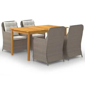Juego de comedor para jardín 5 piezas marrón de vidaXL, Conjuntos de jardín - Ref: Foro24-3067818, Precio: 705,01 €, Descuent...