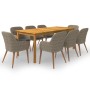 Juego de comedor para jardín de 9 piezas marrón de , Conjuntos de jardín - Ref: Foro24-3067921, Precio: 1,00 €, Descuento: %