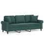 Sofá de 3 plazas con cojines terciopelo verde oscuro 180 cm de , Sofás - Ref: Foro24-3200957, Precio: 321,64 €, Descuento: %