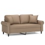 Sofá de 2 plazas con cojines cuero sintético capuchino 140 cm de , Sofás - Ref: Foro24-3200934, Precio: 250,91 €, Descuento: %