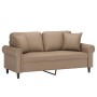 Sofá de 2 plazas con cojines cuero sintético capuchino 140 cm de , Sofás - Ref: Foro24-3200934, Precio: 250,91 €, Descuento: %