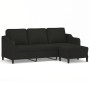 Sofá de 3 plazas con taburete de tela negro 180 cm de , Sofás - Ref: Foro24-3201139, Precio: 291,79 €, Descuento: %