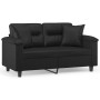 Sofá de 2 plazas con cojines cuero sintético negro 120 cm de , Sofás - Ref: Foro24-3200983, Precio: 228,21 €, Descuento: %
