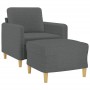 Sillón con taburete tela gris oscuro 60 cm de , Sofás - Ref: Foro24-3201185, Precio: 205,97 €, Descuento: %