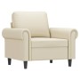 Sillón con taburete cuero sintético color crema 60 cm de , Sofás - Ref: Foro24-3201201, Precio: 202,15 €, Descuento: %