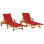 Tumbonas con cojines 2 unidades madera maciza de acacia de , Tumbonas - Ref: Foro24-3077336, Precio: 482,51 €, Descuento: %