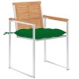 Sillas de jardín 4 unidades con cojines madera maciza teca de , Sillas de jardín - Ref: Foro24-3078574, Precio: 547,65 €, Des...