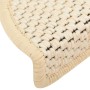 Alfombrilla autoadhesiva escalera sisal 15 uds crema 56x17x3 cm de vidaXL, Alfombrillas para escalones - Ref: Foro24-326869, ...