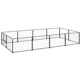 Perrera acero 8 m² negra de , Casetas y cercados para perros - Ref: Foro24-3082111, Precio: 234,32 €, Descuento: %