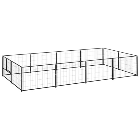 Perrera acero 8 m² negra de , Casetas y cercados para perros - Ref: Foro24-3082111, Precio: 234,32 €, Descuento: %