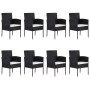 Juego de comedor de jardín de 9 piezas negro de vidaXL, Conjuntos de jardín - Ref: Foro24-3067929, Precio: 527,48 €, Descuent...
