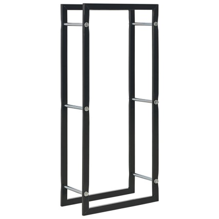 Leñero de acero negro 44x20x100 cm de , Bolsas y soportes de leña - Ref: Foro24-284700, Precio: 44,62 €, Descuento: %