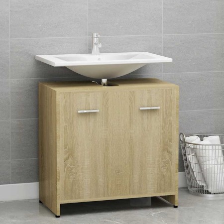 Armario de baño madera contrachapada color roble 60x33x61 cm de , Muebles de baño - Ref: Foro24-802573, Precio: 43,08 €, Desc...