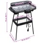 Barbacoa rectangular eléctrica con soporte BBQ de jardín de , Barbacoas - Ref: Foro24-40977, Precio: 64,18 €, Descuento: %