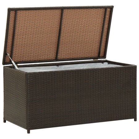 Caja de almacenaje jardín ratán sintético marrón 100x50x50 cm de , Cajas de almacenaje para exteriores - Ref: Foro24-46472, P...