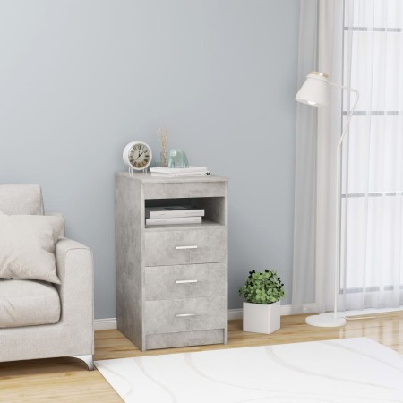 Cajonera de madera contrachapada gris hormigón 40x50x76 cm de , Taquillas y armarios de almacenamiento - Ref: Foro24-801809, ...