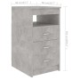 Cajonera de madera contrachapada gris hormigón 40x50x76 cm de , Taquillas y armarios de almacenamiento - Ref: Foro24-801809, ...