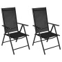 Sillas plegables de jardín 2 uds aluminio y textilene negro de , Sillas de jardín - Ref: Foro24-41730, Precio: 114,56 €, Desc...