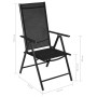 Sillas plegables de jardín 2 uds aluminio y textilene negro de , Sillas de jardín - Ref: Foro24-41730, Precio: 114,56 €, Desc...