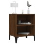 Mesitas de noche 2 uds patas de metal marrón roble 40x30x50 cm de , Mesitas de noche - Ref: Foro24-813109, Precio: 54,47 €, D...